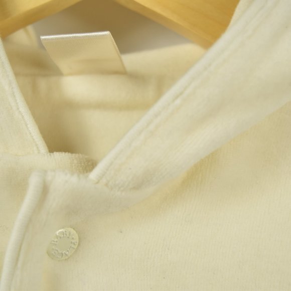 Soft velour cream hooded jacket - Picture 3 of 5